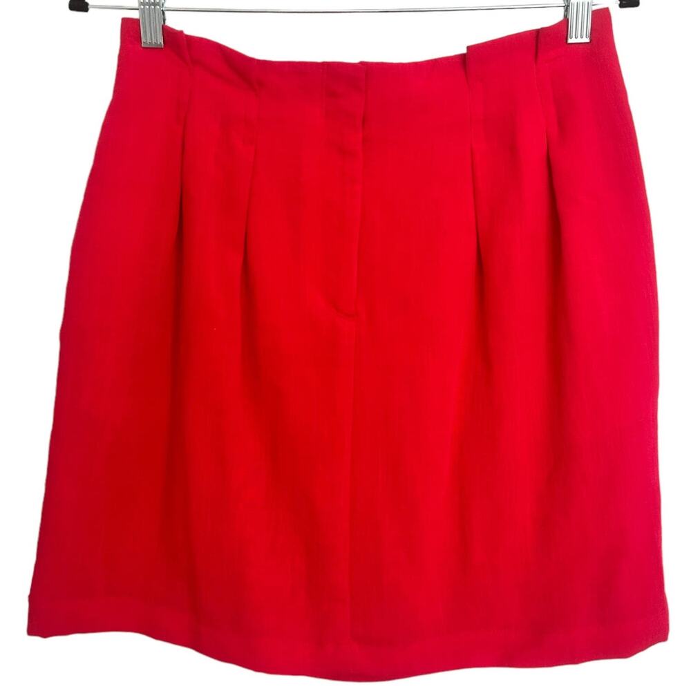 Ann Taylor Factory Mini Skirt Preppy Business Casual Pockets Dark Pink Womens 6P